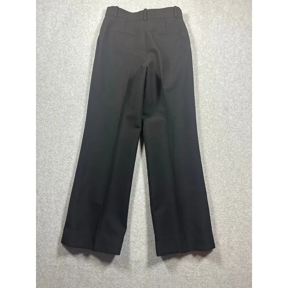Chanel Dress Pants Women's Size 34 (US 2) Black Pleated High Rise Wide Leg